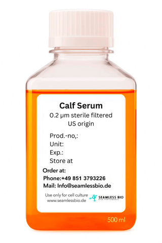 Calf Serum – US Origin | Sterile Filtered (0.2 µm) | 50 mL, 100 mL, 500 mL & 1 L | SeamlessBio