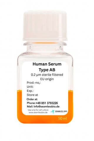 Human Serum – Type AB (Mixed Donors) | EU / US Origin | Heat Inactivated or Gamma Irradiated | Sterile Filtered | 100 mL & 500 mL
