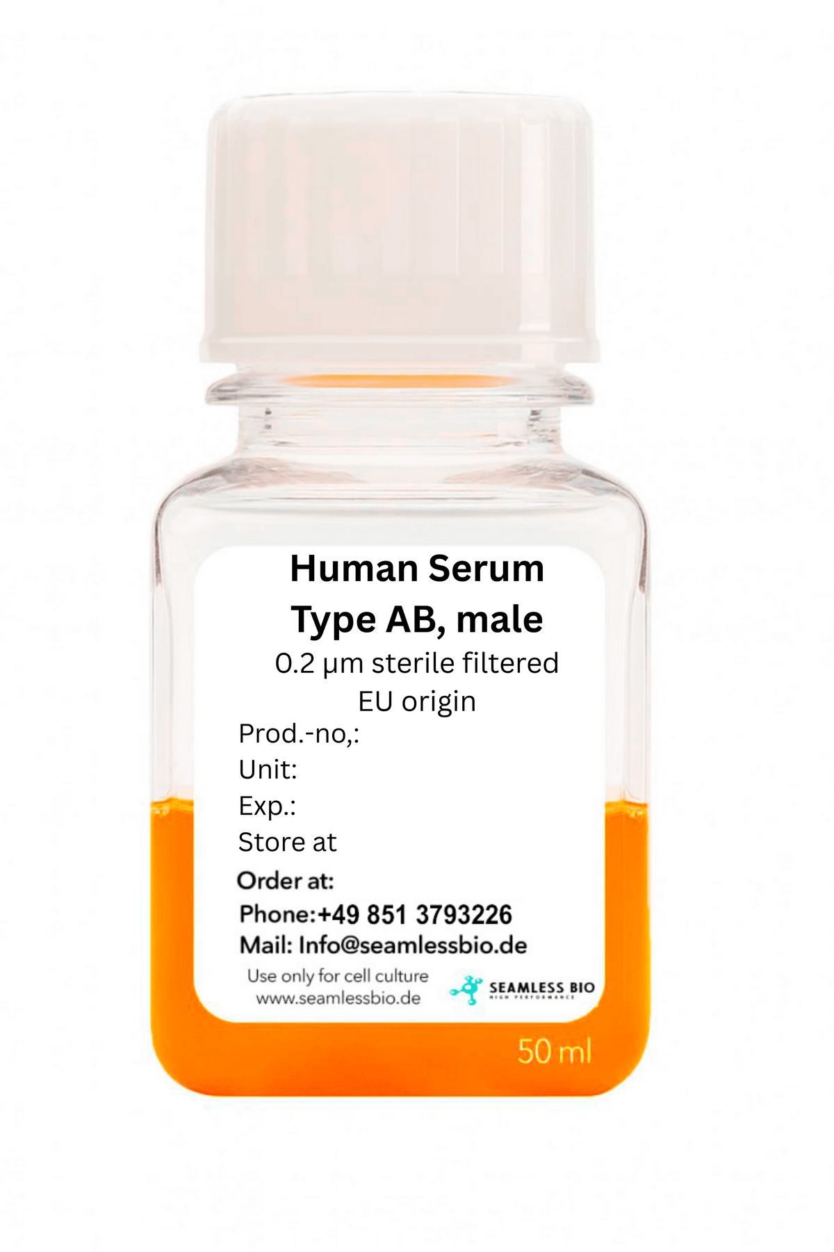 Human Serum – Type AB (Male Donor) | EU / US Origin | Heat Inactivated or Gamma Irradiated | Sterile Filtered | 100 mL & 500 mL