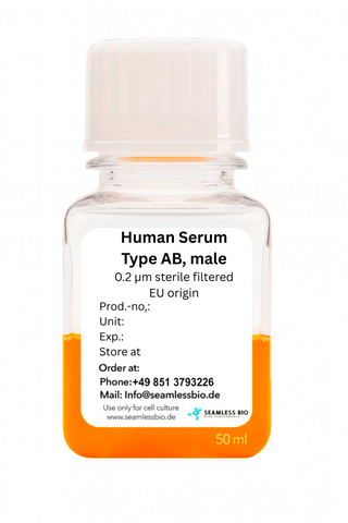 Human Serum – Type AB (Male Donor) | EU / US Origin | Heat Inactivated or Gamma Irradiated | Sterile Filtered | 100 mL & 500 mL