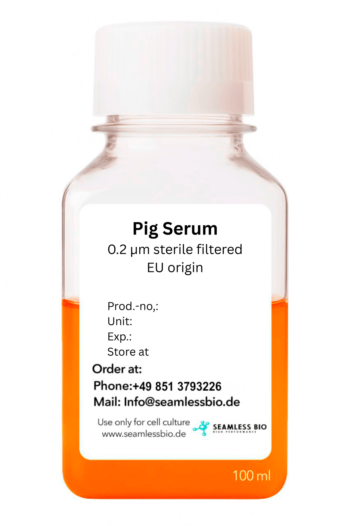 Pig Serum – EU Origin | Sterile Filtered (0.2 µm) | 100 mL & 500 mL