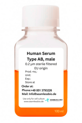 Human Serum – Type AB (Male Donor) | EU / US Origin | Heat Inactivated or Gamma Irradiated | Sterile Filtered | 100 mL & 500 mL