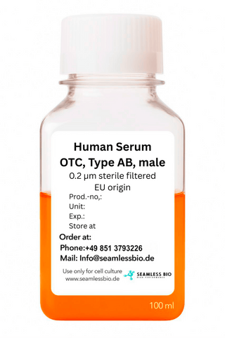 Human Serum – Off the Clot Type AB (Male Donor) | US / EU Origin | Heat Inactivated or Gamma Irradiated | 100 mL & 500 mL