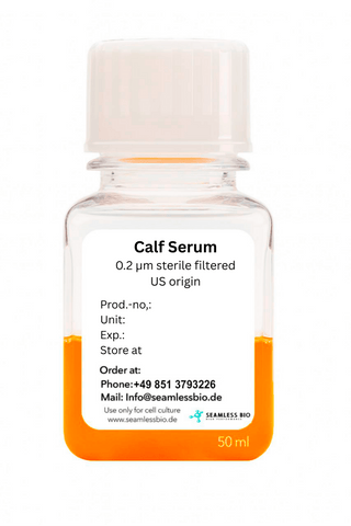 Calf Serum – US Origin | Sterile Filtered (0.2 µm) | 50 mL, 100 mL, 500 mL & 1 L | SeamlessBio
