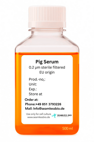 Pig Serum – EU Origin | Sterile Filtered (0.2 µm) | 100 mL & 500 mL