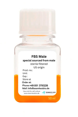 Fetal Bovine Serum male from US origin in 50mL size. FBS Male available