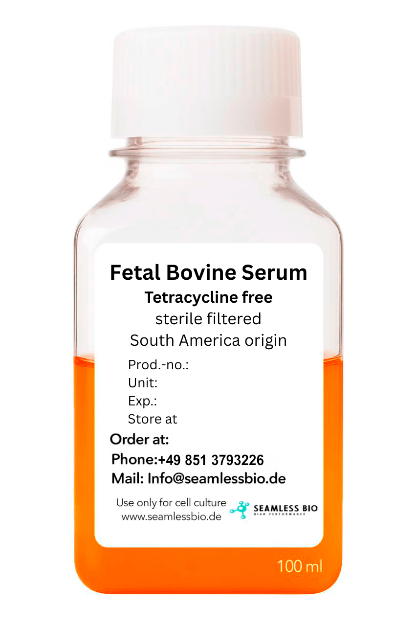 Fetal Bovine Serum Tetracycline-free sterile filtere South America origin 100mL