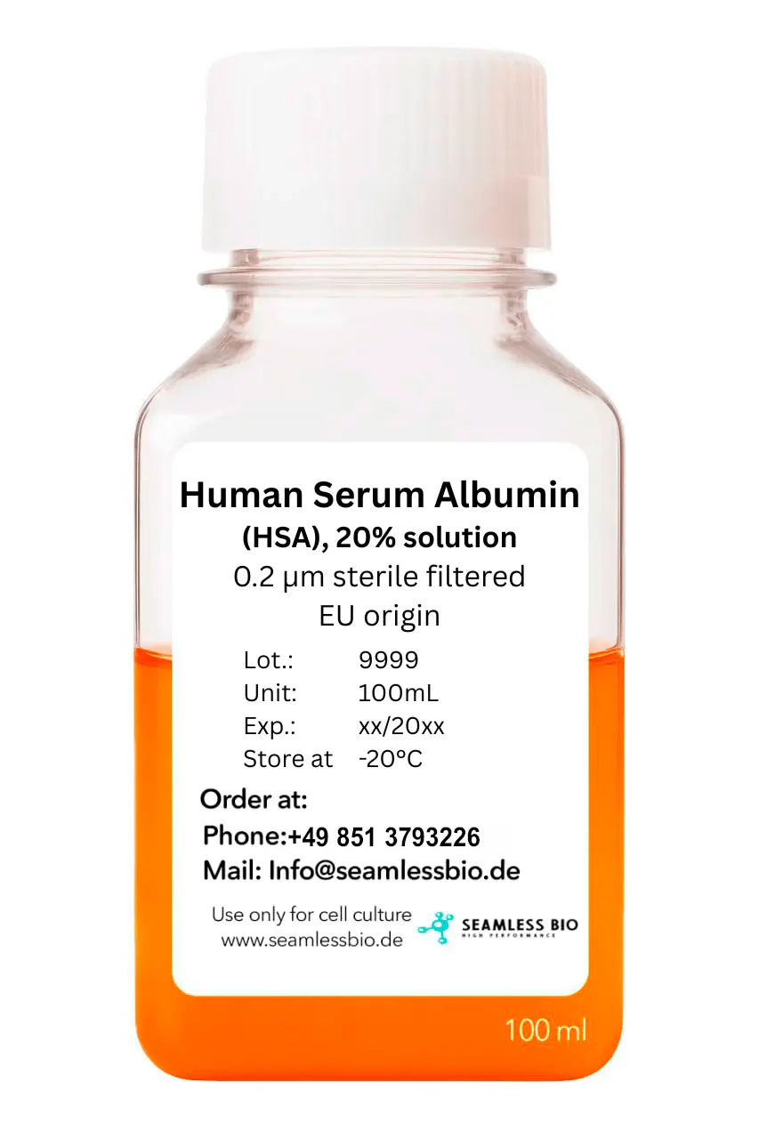 Human Serum Albumin HSA 20% in PET Bottle special for cell therapy