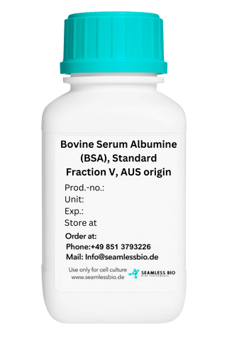 Bovine Serum Albumin (BSA) – Standard Grade (Research Use) | Australia / New Zealand / US Origin | ≥96 % Purity | 50 g, 100 g, 500 g & 1 kg SeamlessBio