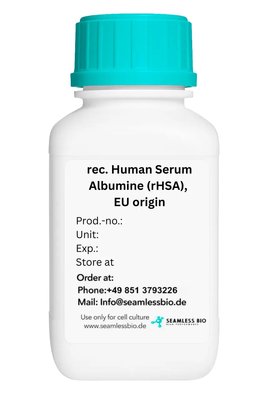 rHSA powder from EU Origin. Made from CHO cells in ISO13485 conditions