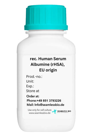 rHSA powder from EU Origin. Made from CHO cells in ISO13485 conditions